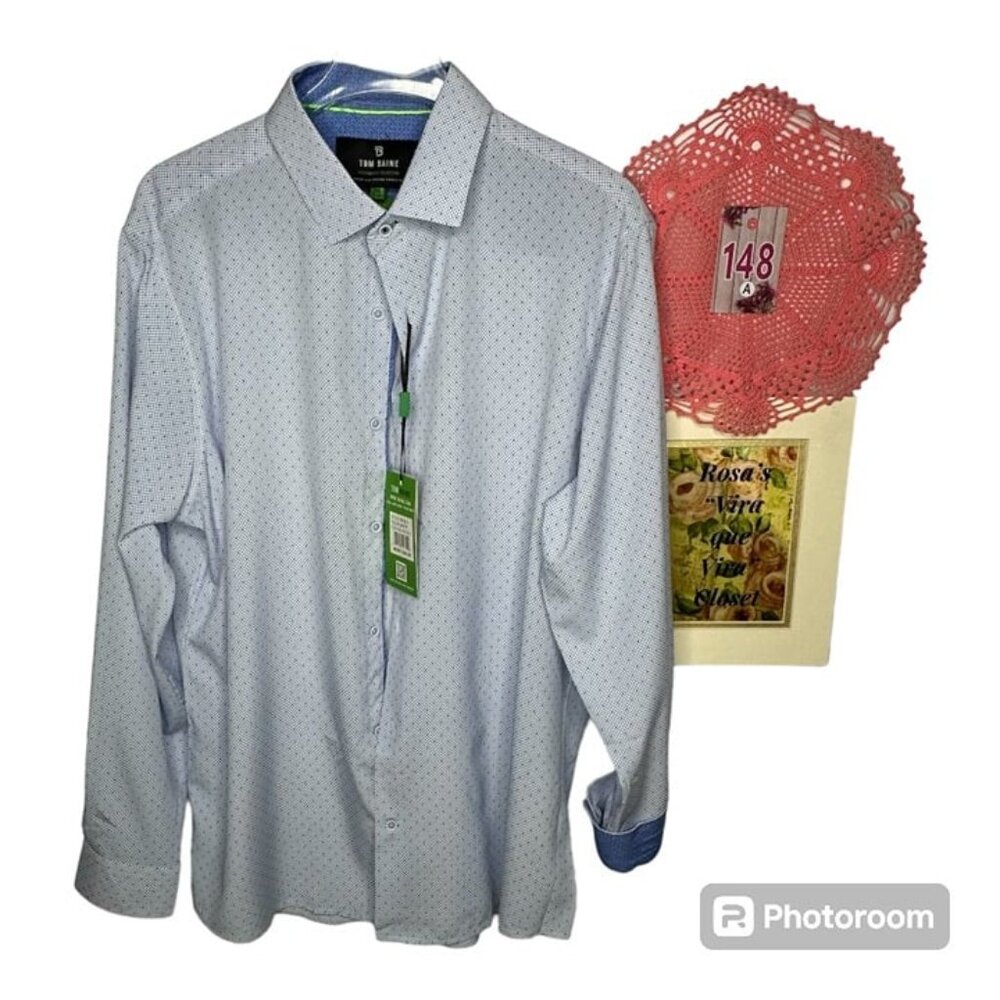 NWT Tom Baine Button Down Performance Collection Slim Fit Shirt XXL